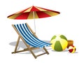 Beach chair with umbrella Royalty Free Stock Photo