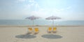 Beach chair and umbrella