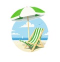 Beach chair and umbrella for summer rest