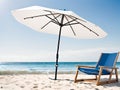 Beach chair and umbrella in summer sunny day Royalty Free Stock Photo