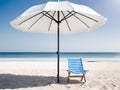 Beach chair and umbrella in summer sunny day Royalty Free Stock Photo