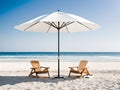 Beach chair and umbrella in summer sunny day Royalty Free Stock Photo