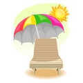 Beach Chair Umbrella under the Sun Royalty Free Stock Photo