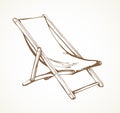 Beach chair. Vector freehand drawing Royalty Free Stock Photo