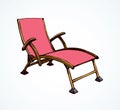 Beach chair. Vector freehand drawing