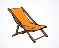 Beach chair. Vector freehand drawing Royalty Free Stock Photo