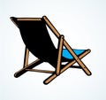 Beach chair. Vector freehand drawing Royalty Free Stock Photo