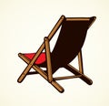 Beach chair. Vector freehand drawing Royalty Free Stock Photo