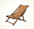 Beach chair. Vector freehand drawing Royalty Free Stock Photo