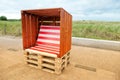 Beach chair, from wooden boards and Euro pallets, Schleswig-Holstein, Germany