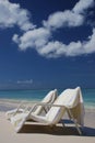 Beach chairs at Cayman Island Royalty Free Stock Photo