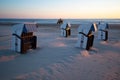 Beach chairs in morning light at the baltic sea Royalty Free Stock Photo