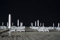 Beach chairs at night Royalty Free Stock Photo