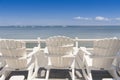 Beach chairs overlooking ocean