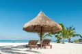 Beach Chairs and Umbrella on island in Phuket, Thailand Royalty Free Stock Photo