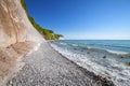 Beach and chalk cliffs on the Rugen Island.