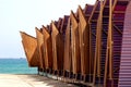 Beach changing huts