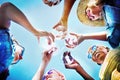 Beach Cheers Celebration Friendship Summer Fun Concept Royalty Free Stock Photo