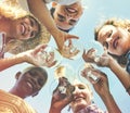 Beach Cheers Celebration Friendship Summer Fun Concept Royalty Free Stock Photo