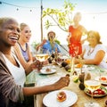 Beach Cheers Celebration Friendship Summer Fun Dinner Concept Royalty Free Stock Photo