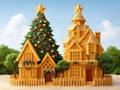 beach Christmas sand sculpture Royalty Free Stock Photo