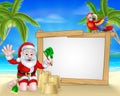 Beach Christmas Santa Royalty Free Stock Photo