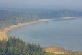 The beach at Chumphon, looking at the high angle from Khao Matree view point Royalty Free Stock Photo