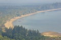 The beach at Chumphon, looking at the high angle from Khao Matree view point Royalty Free Stock Photo