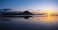 Beach in the city of Donostia San Sebastian at sunset Royalty Free Stock Photo