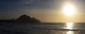 Beach in the city of Donostia San Sebastian at sunset Royalty Free Stock Photo