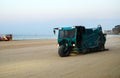 Beach Cleaning Machine on Sand. Royalty Free Stock Photo