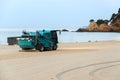 Beach Cleaning Machine on Sand. Royalty Free Stock Photo