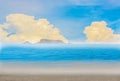 Beach, clear blue sky and islands, Royalty Free Stock Photo