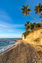 Beach cliff near Barahona with tropical sea and sandy front Royalty Free Stock Photo