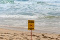 Beach closed and dangerous surf sign for swimmers in Australia