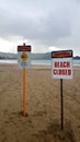 Beach Closed Due To Shark Sighting Signs