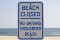 Beach Closed Sign