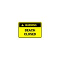 Beach closed warning sign vector graphics