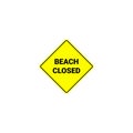 Beach closed warning sign vector graphics