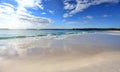 Beach with cloud reflections Royalty Free Stock Photo