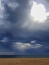 Beach, beach clouds and bad weather, sea bad weather and clouds to rain Royalty Free Stock Photo