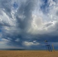 Beach, beach clouds and bad weather, sea bad weather and clouds to rain Royalty Free Stock Photo