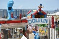 Beach club Dolfijn in Scheveningen. Royalty Free Stock Photo