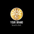 Beach club vector logo design template. Cocktails illustration