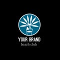 Beach club vector logo design template. Cocktails illustration