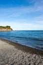 Beach on the coast of Colera, Girona Royalty Free Stock Photo