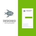 Beach, Coast, Fish, Sea Grey Logo Design and Business Card Template Royalty Free Stock Photo