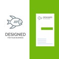 Beach, Coast, Fish, Sea Grey Logo Design and Business Card Template Royalty Free Stock Photo