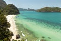 Beach and coastline at the Angthong Marine Park in Thailand