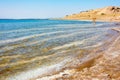 Beach coastline of the Dead Sea in Jordan Royalty Free Stock Photo